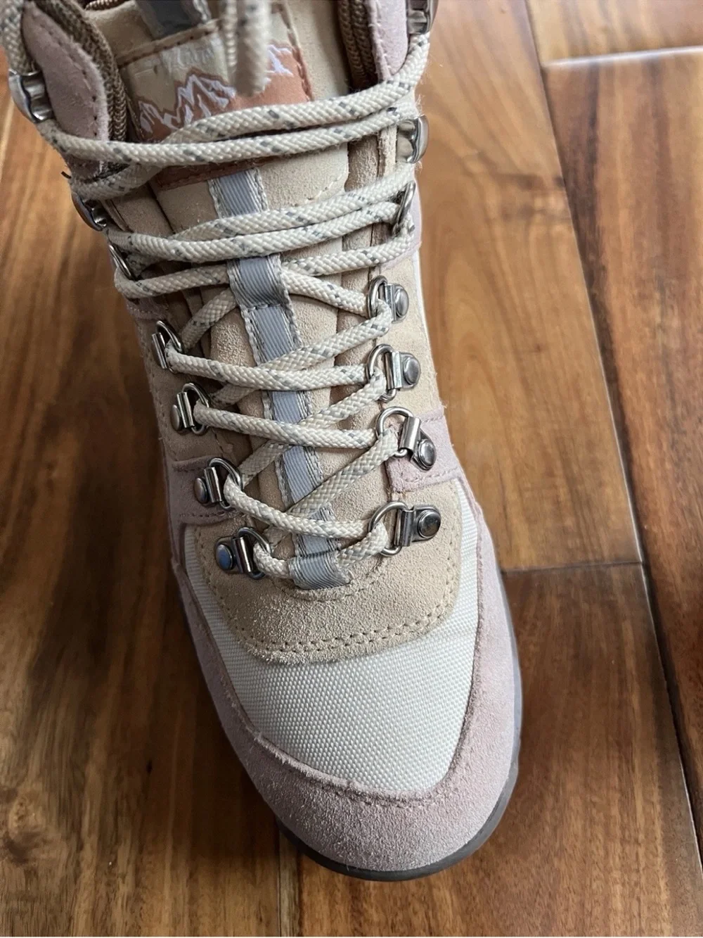 J.Crew Nordic Hiker Boots Women Pink Beige Leather Winter Outdoor 9 M14